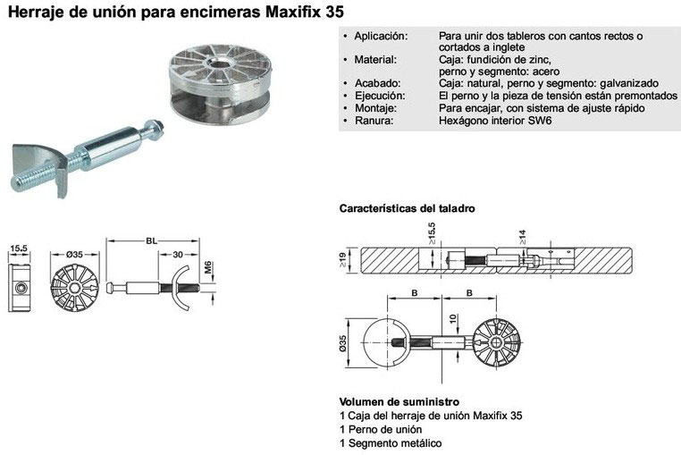 Herraje Uni�n Encimeras