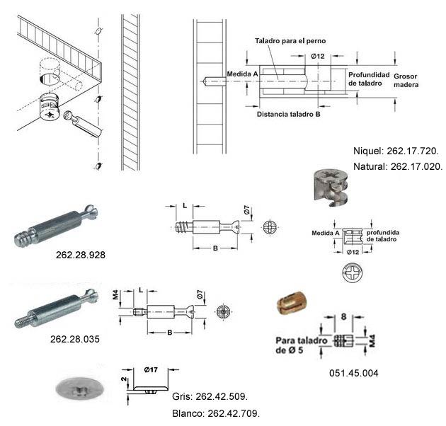 Minifix 12 y perno