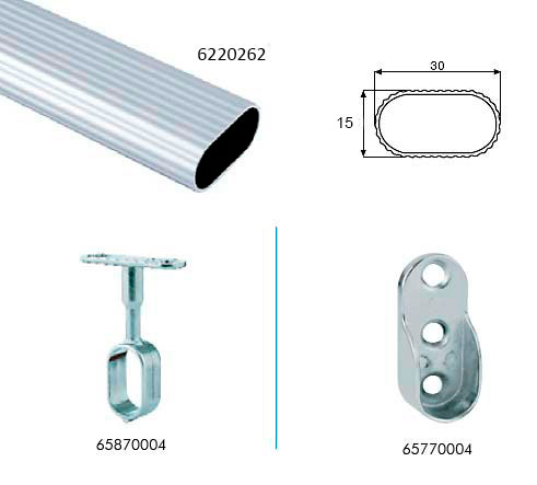 Tubo oval para barra de colgar