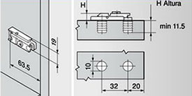 Placa Base Bisagra blum