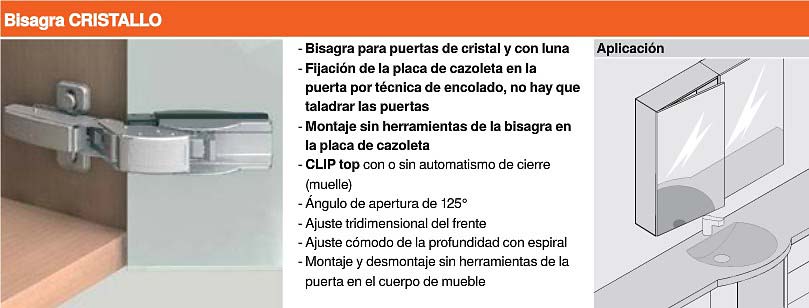 Bisagra blum CRISTALLO