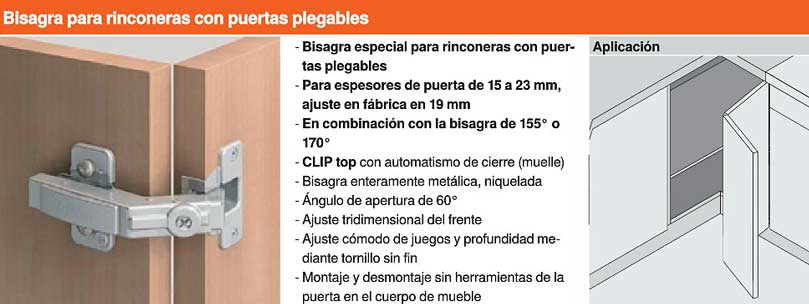 Bisagra blum rinc�n