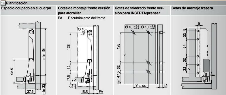esquema cajon fregadero blum