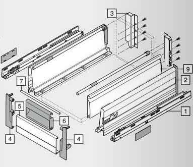 Caj�n blum TANDEMBOX PLUS interior cacerolero BOXSIDE